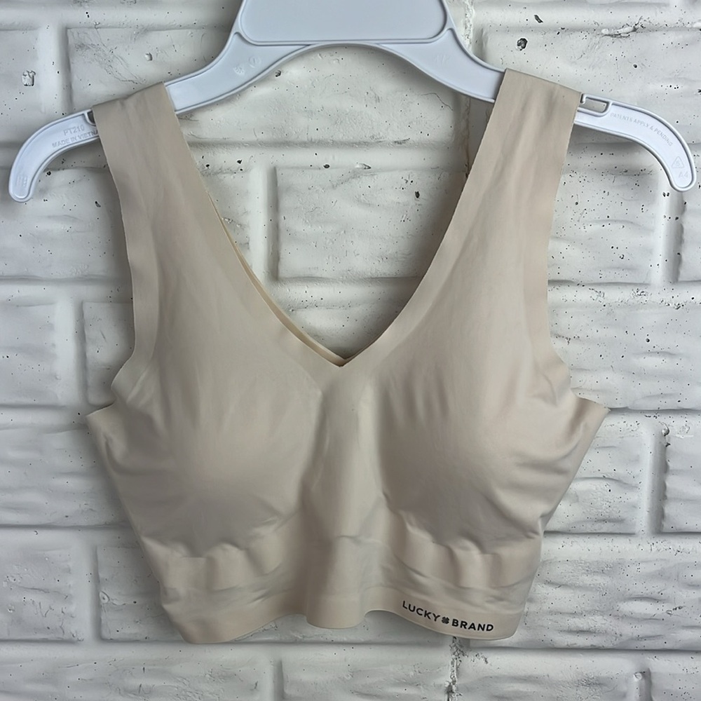 LUCKY BRAND BRALETTES SET OF 2 FLORAL AND OFF WHITE SEEMLESS SIZE SMALL NWOT - Picture 2 of 14